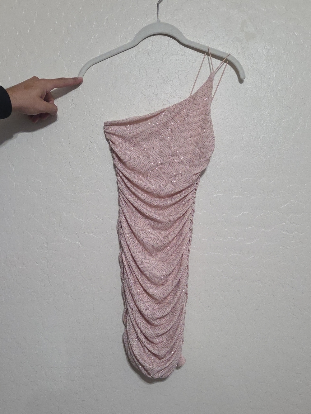 Darling One-Shoulder Ruched Blush Pink Cocktail Dress